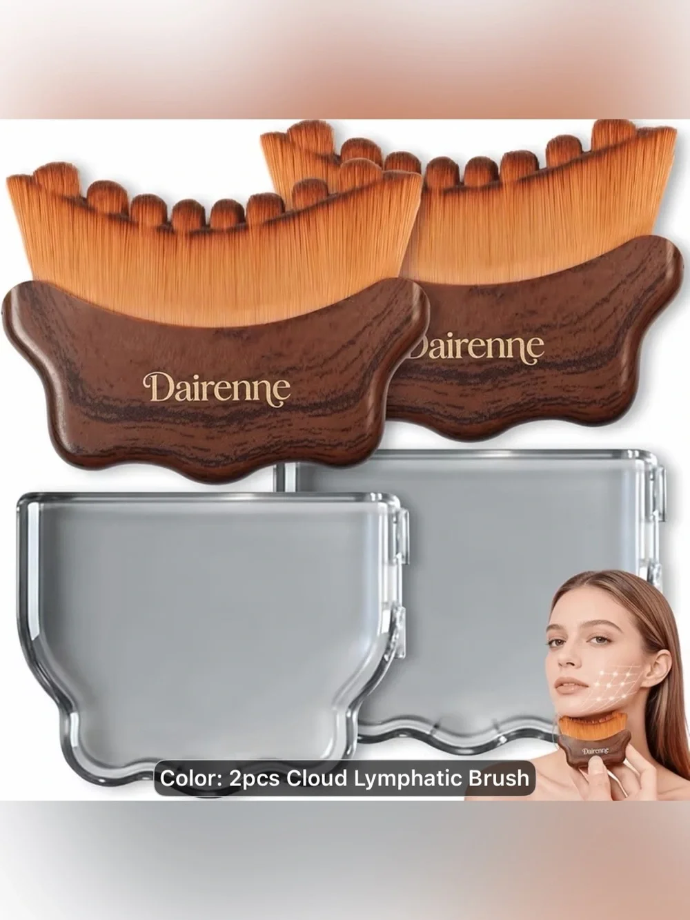 2pcs New Lymphatic Contour Face Brushes - Facial Sculpting And Anti-Puffiness To